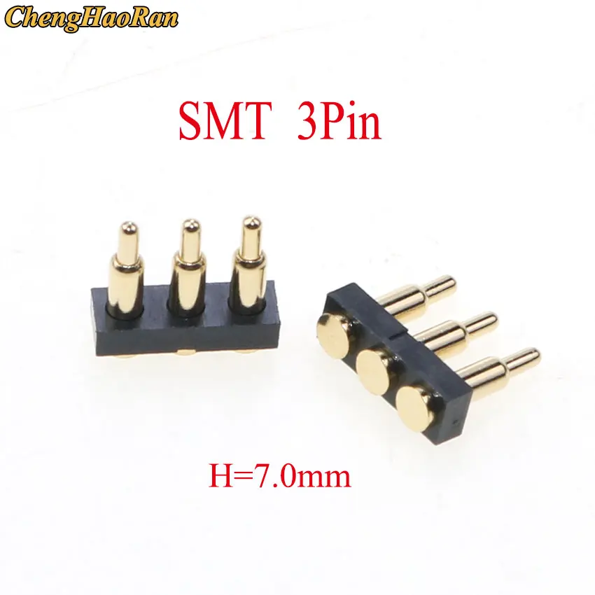 ChengHaoRan 1pcs SMT DIP Pogo Pin Connector Pogopin Battery Spring Loaded Contact Test Probe Power Charge Header Pins 2.54 Grid
