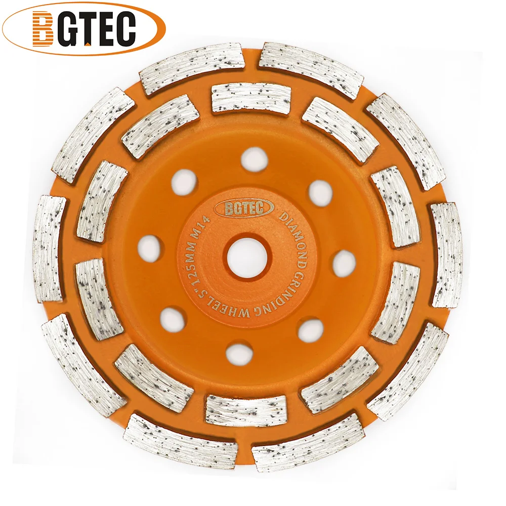 BGTEC 1pc 4'' 4.5'' 5'' 7'' Diamond Double Row Grinding Cup Wheel concrete, Masonry, Granite marble Grinding discs