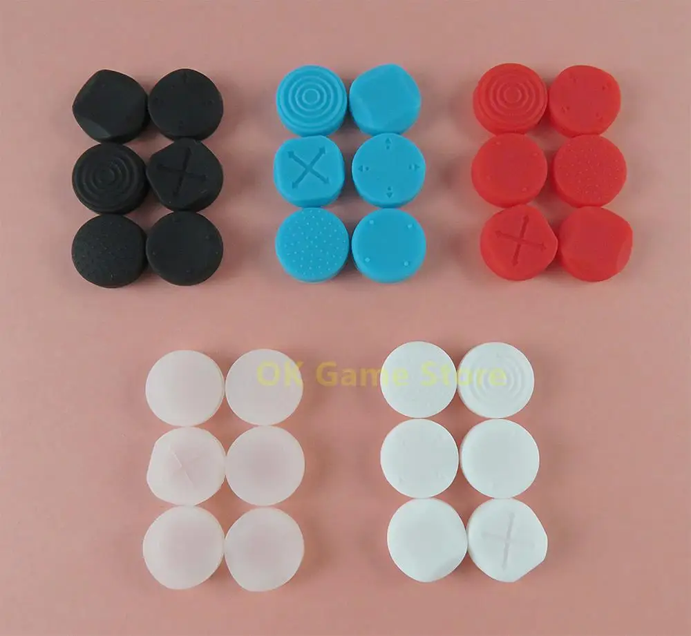 60sets/lot Replacement 6 in 1 Silicone Grip Stick Cap Cover Silicone Cap For Nintendo Switch NS 3d Analog Joystick Cap