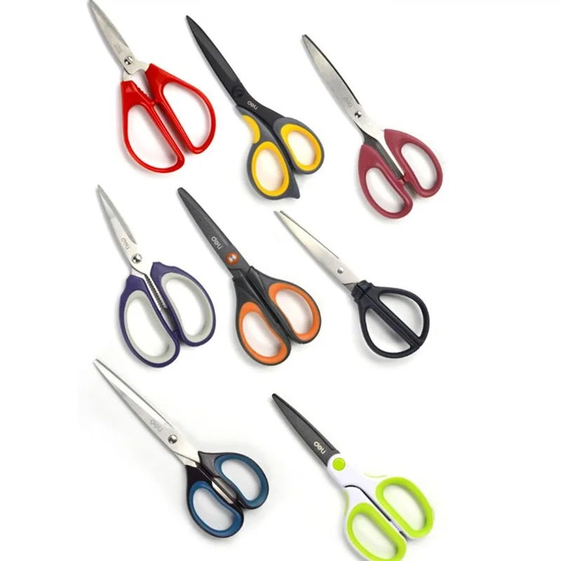 Deli Multi Size Stainless Steel Scissors Office Home Tailor Shears Kitchen Knife Child DIY Paper Cutting Tool Student Stationery