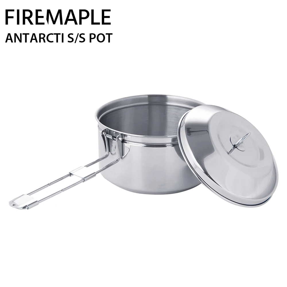 Fire Maple Antarcti S304 Stainless Steel Cooking Pot Outdoor Foldable Camping Cookware 1L 402g