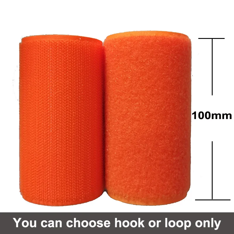 10cm Width orange nylon no self adhesive tape hook loop magic fastener tape sewing magic sticker strip cloth stick tape