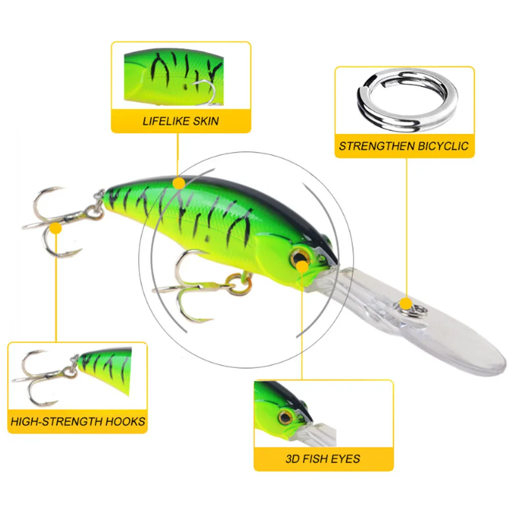 1PCS Floating Minnow Fishing Lure Wobbler For Trolling 7.5g 10cm Hard Bait Isca Artificial Crankbait Bass Pike Fishing Tackle