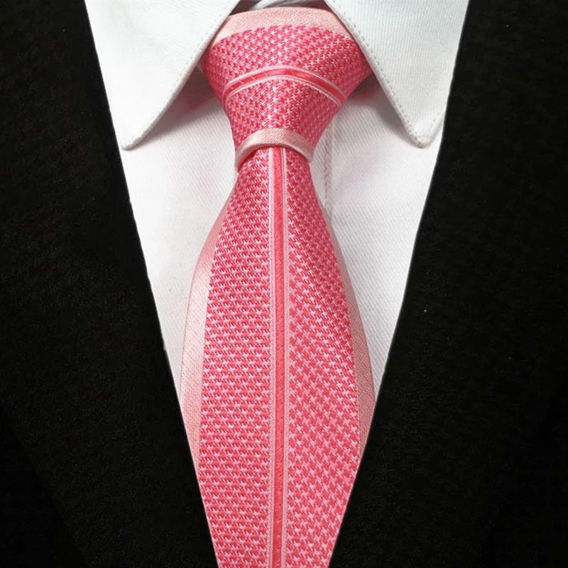 Ricnais 6cm Slim Tie Red Bule Dot Plaid Jacquared Necktie For Mens Business Wedding Skinny Gravata Accessories Gifts Neck Ties