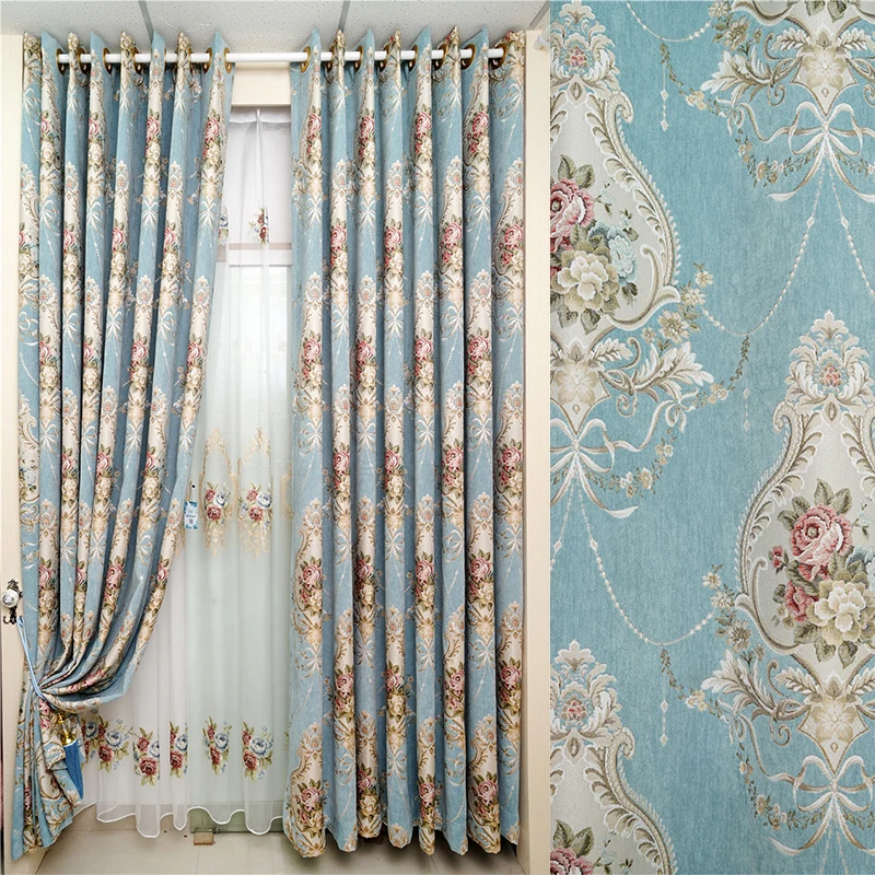 

Classic and elegant high quality chenille jacquard blackout curtains for living room curtains bedroom curtains high quality