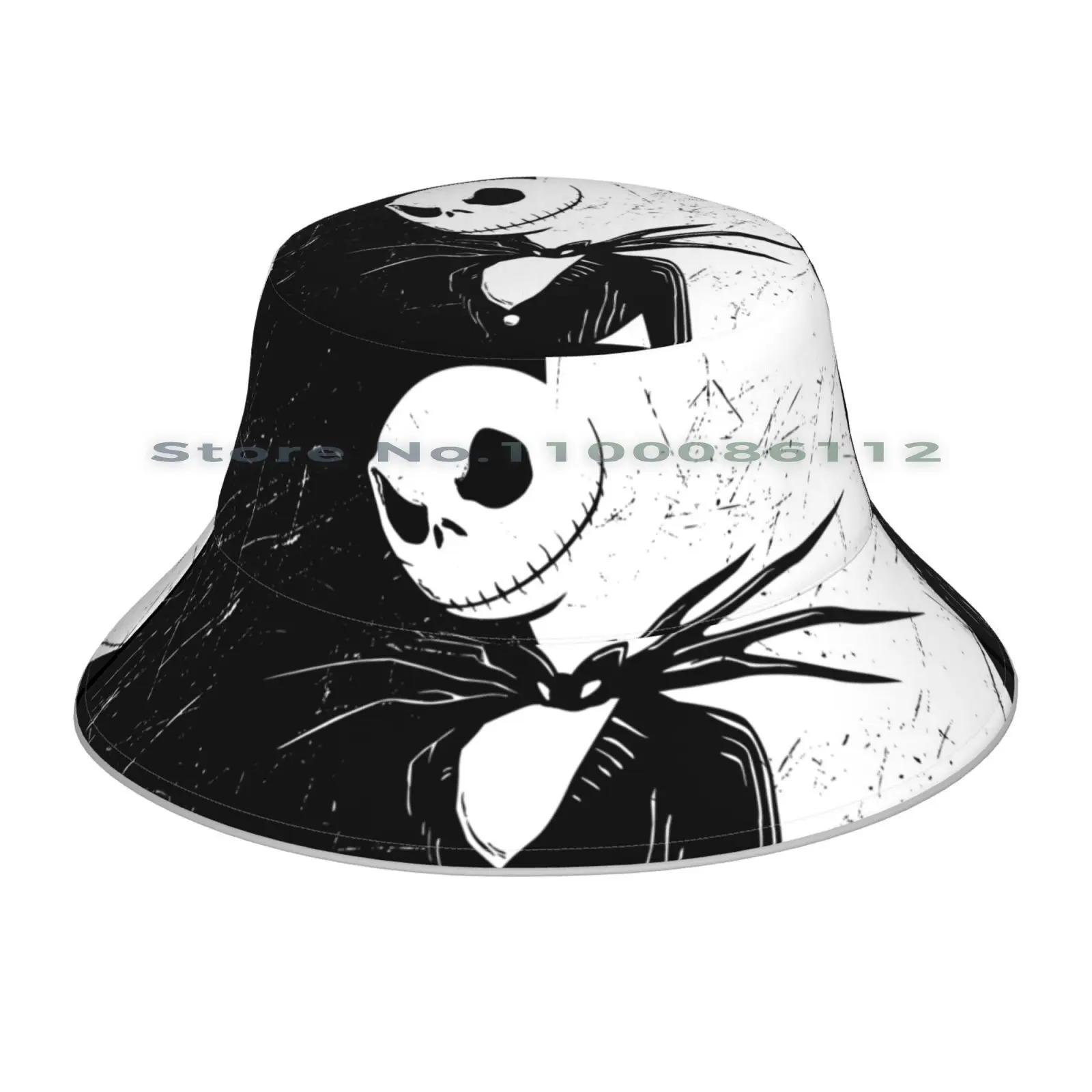 Black And White Jack Beanies Knit Hat Mask Movies Skeleton Halloween Animation Brimless Knitted Hat Skullcap Gift Casual