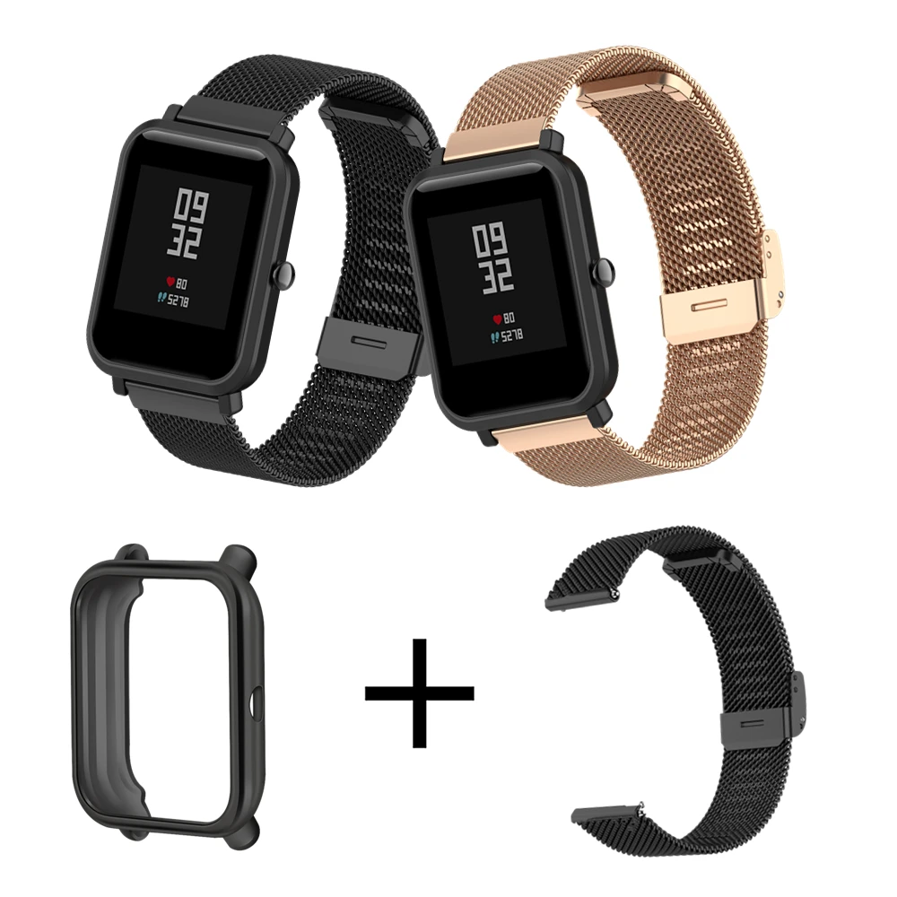 

Ремешок из ТПУ для смарт-часов amazfit Bip S/U/Pro, металлический браслет из нержавеющей стали для amazfit GTS /2e/2