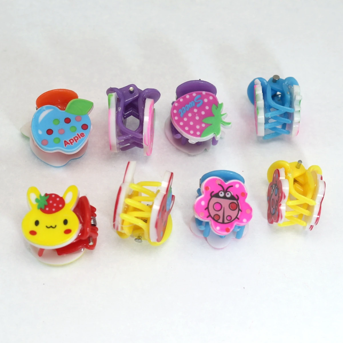 24 Assorted Cute Plastic Mini Cartoon Hair Claw Clamps Small Hair Clips