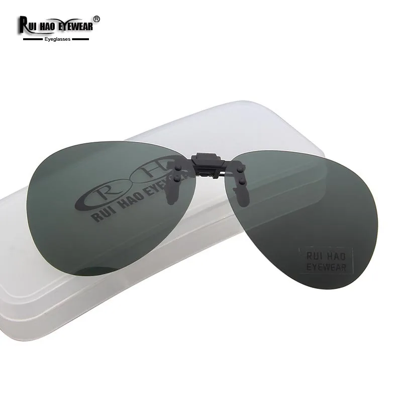 2 Color Polarized Clip on Sunglasses Flip Up Sun Glasses Retro Design Rui Hao Eyewear Brand Sunglasses Clip