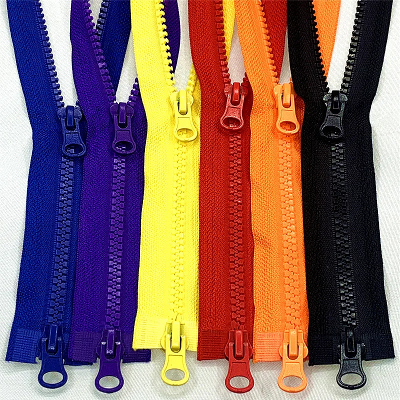 1pcs double zippers, 5# 80cm, 90cm, 100cm plastic resin double zippers, colored clothes sliders, clothes bags, sewing materials,