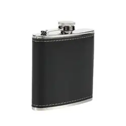 Portable Steel Hip Flask 6oz 7oz 8oz 9oz Leather Wrap Wine Bottle Russian Flagon