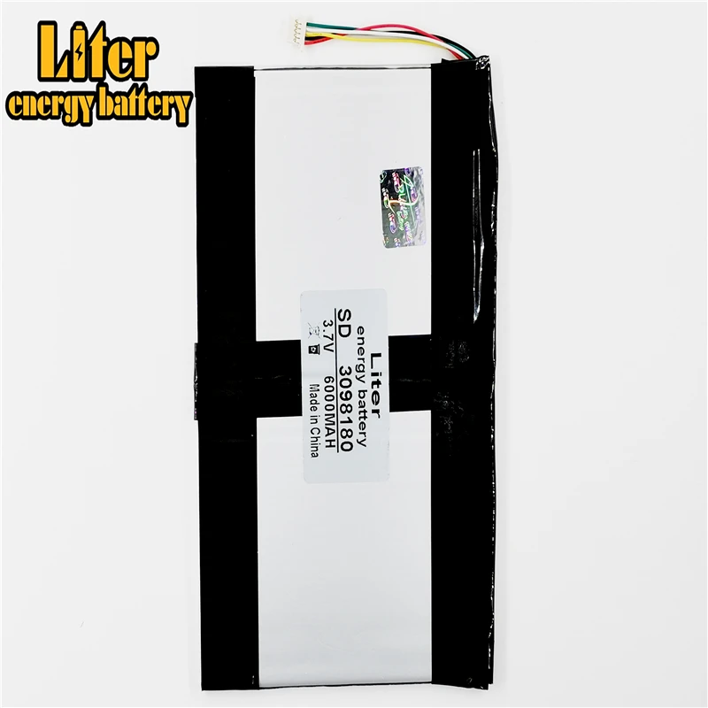 5 thread Li-Polymer Li-ion Battery For 3098180 3.7V 6000MAH 309098*2 GPS Tablet PC MID iPAQ E-book Power bank 30100180