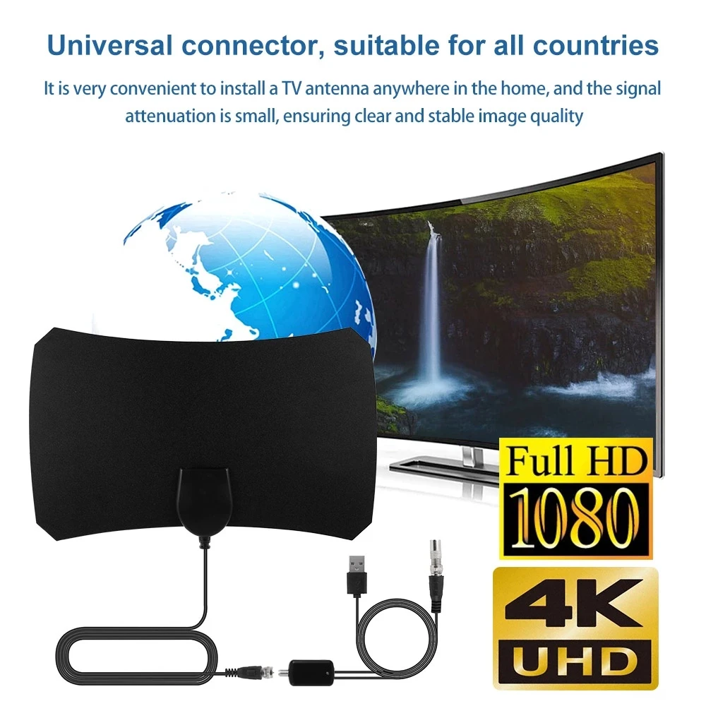 Kexin Indoor 1800 Miles Hd Tv Antenna Digital Antennas Amplification 4k Dvb-t2 Freeview Isdb-tb Local Channel Broadcasting