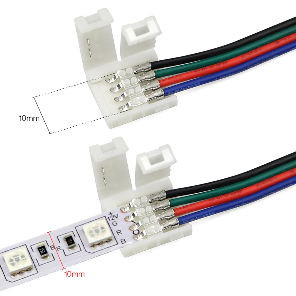 15 cm 5050 RGB 4-pinowe złącza oświetlenia taśmy LED Pasek do zasilacza 4-przewodowe złącze o szerokości 10 mm