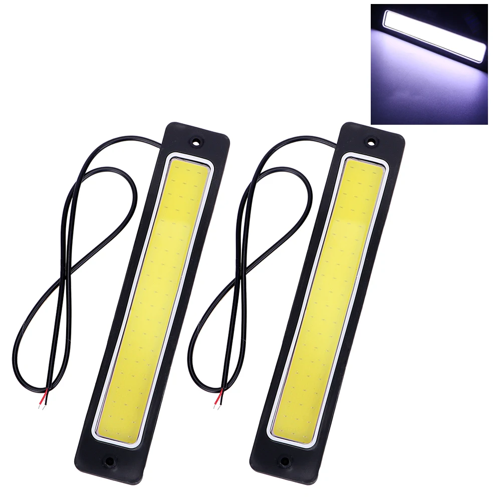 Flexible 2pcs LED Car DRL Day Time Lights Bendable Daytime Running light COB Waterproof Fog Lamp Reversing Lamp