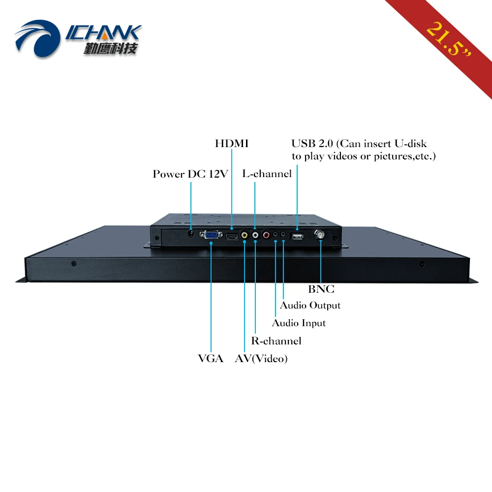 Imagem -04 - Monitor de pc com Inicialização 215 1920x1080p Entrada Hdmi Bnc av Vga Shell de Metal Incorporado Estrutura Aberta Controle Remoto Zk215tn59