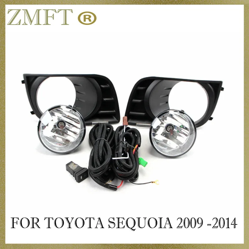 

1set Car Fog Lamp Assembly For Toyota Sequoia 2009 2010 2011 2012 2014 Halogen Bulb 55W With Wiring Switch