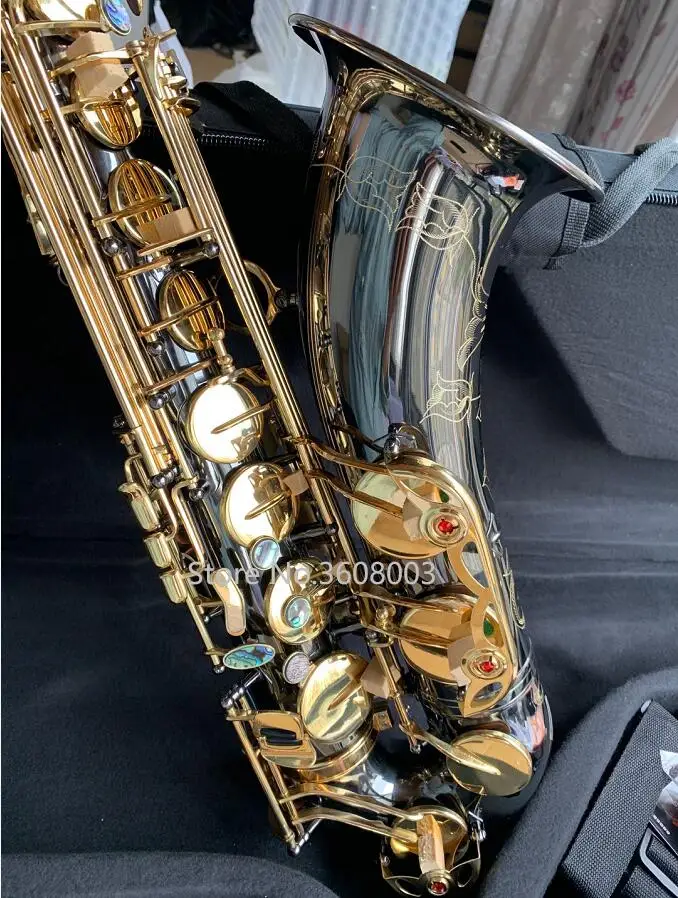 

Custom Tenor Saxophone Instrument New B Flat Tenor Sax Wind / Tube Black Nickel Gold Key Saxophone