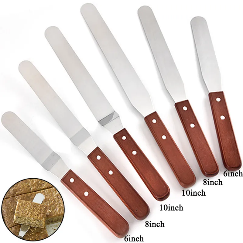 6/8/10 Inch Stainless Steel Cake Spatula Butter Cream Icing Frosting Knife Smoother Kitchen Pastry Cake Decoration Tools