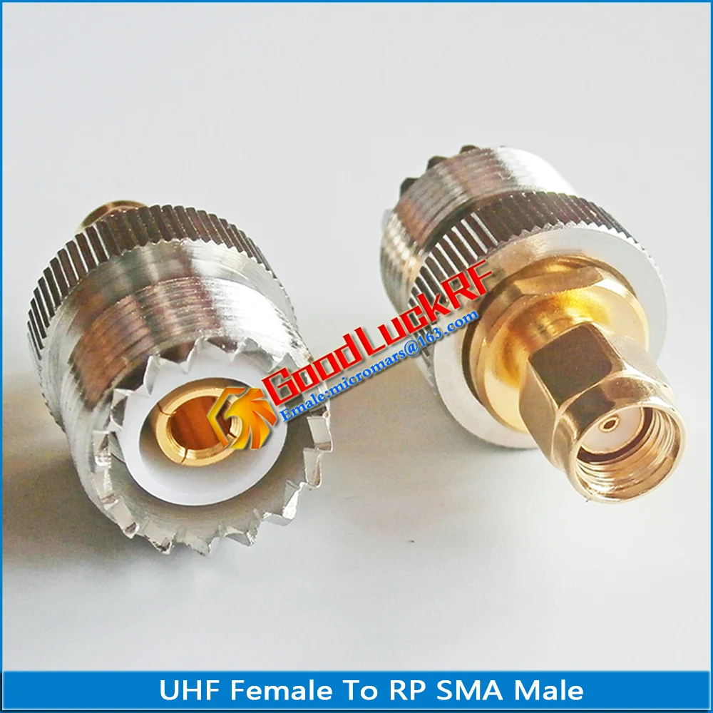 

1X Pcs PL259 SO239 UHF Female To RP-SMA RPSMA RP SMA Male Plug UHF to RPSMA Brass Straight RF Connector Coaxial Adapters