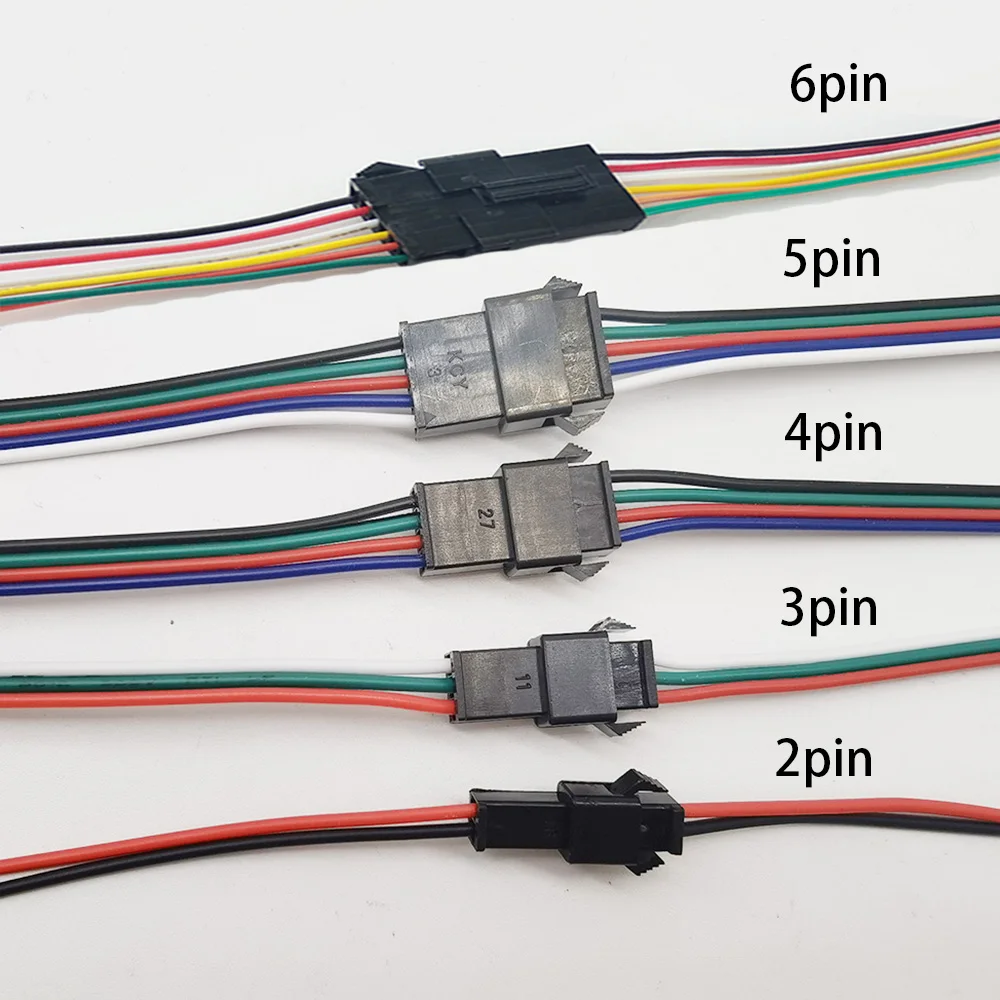 5pair~100pairs 3pin 4pin 5pin 6pin JST LED Connectors,Male And Female Connector for 3528 5050 RGB RGBW RGBWW LED Strip light