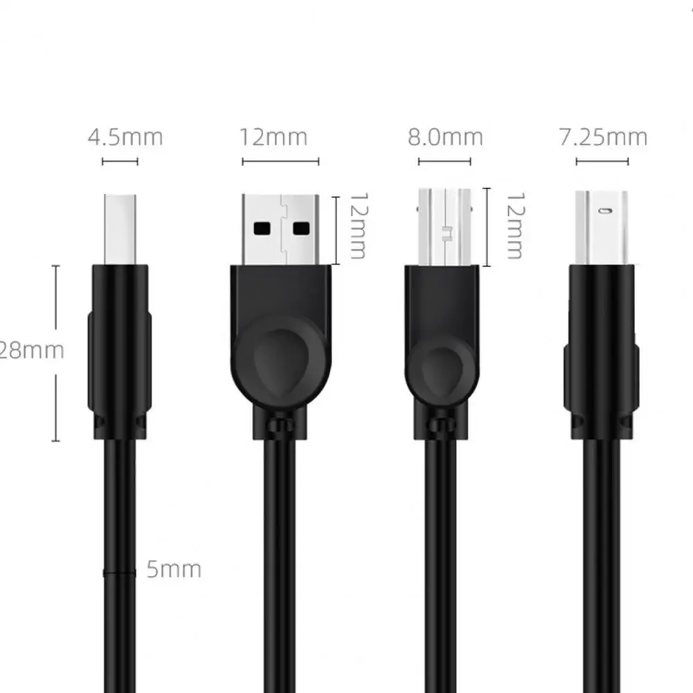 1.5/3/5/10M USB2.0 Print Clear PVC High Speed Transfer Printer Cable Scanner Cord Data Cable