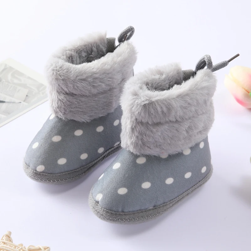 Baywell Herbst Infant Baby Mädchen Junge Schnee Stiefel Polka Dot Plus Samt Weiche Sohle Baumwolle Schuhe Kleinkind Schuhe Erste Wanderschuhe