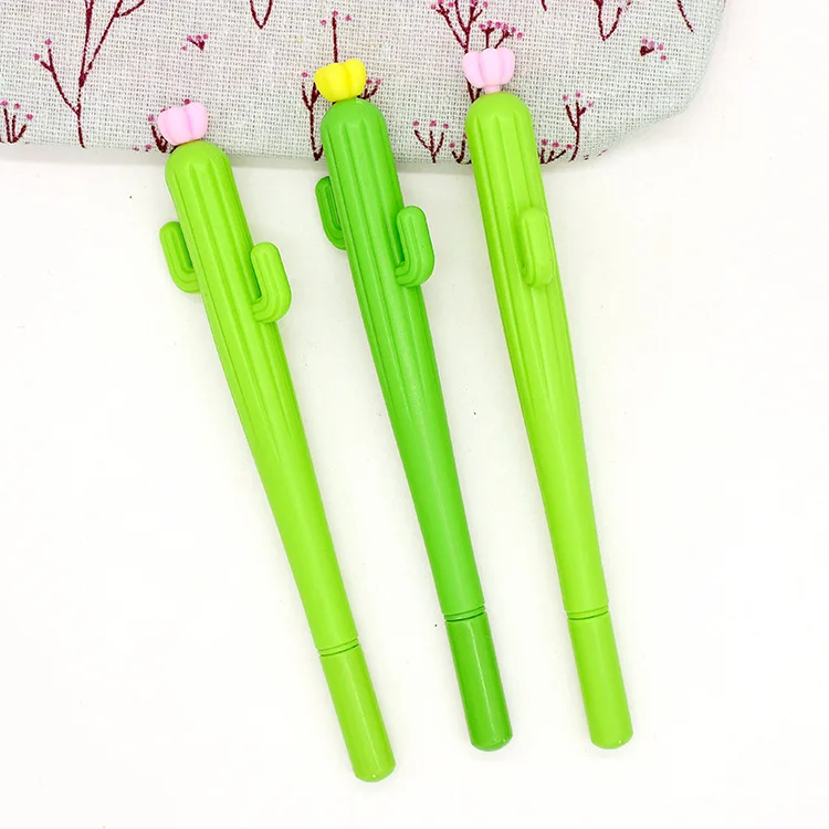 24 Pcs Plant Creative Soft Gum Cactus Neutral Pen Student Stationery Office Supplies Wholesale Kawaii School Supplies