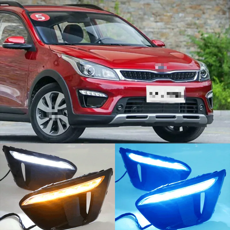 For KIA RIO X-Line 2018 Daytime Running Lights Car 12V DRL Day Lights Lamp Highlight Auto Driving DRL Super Bright