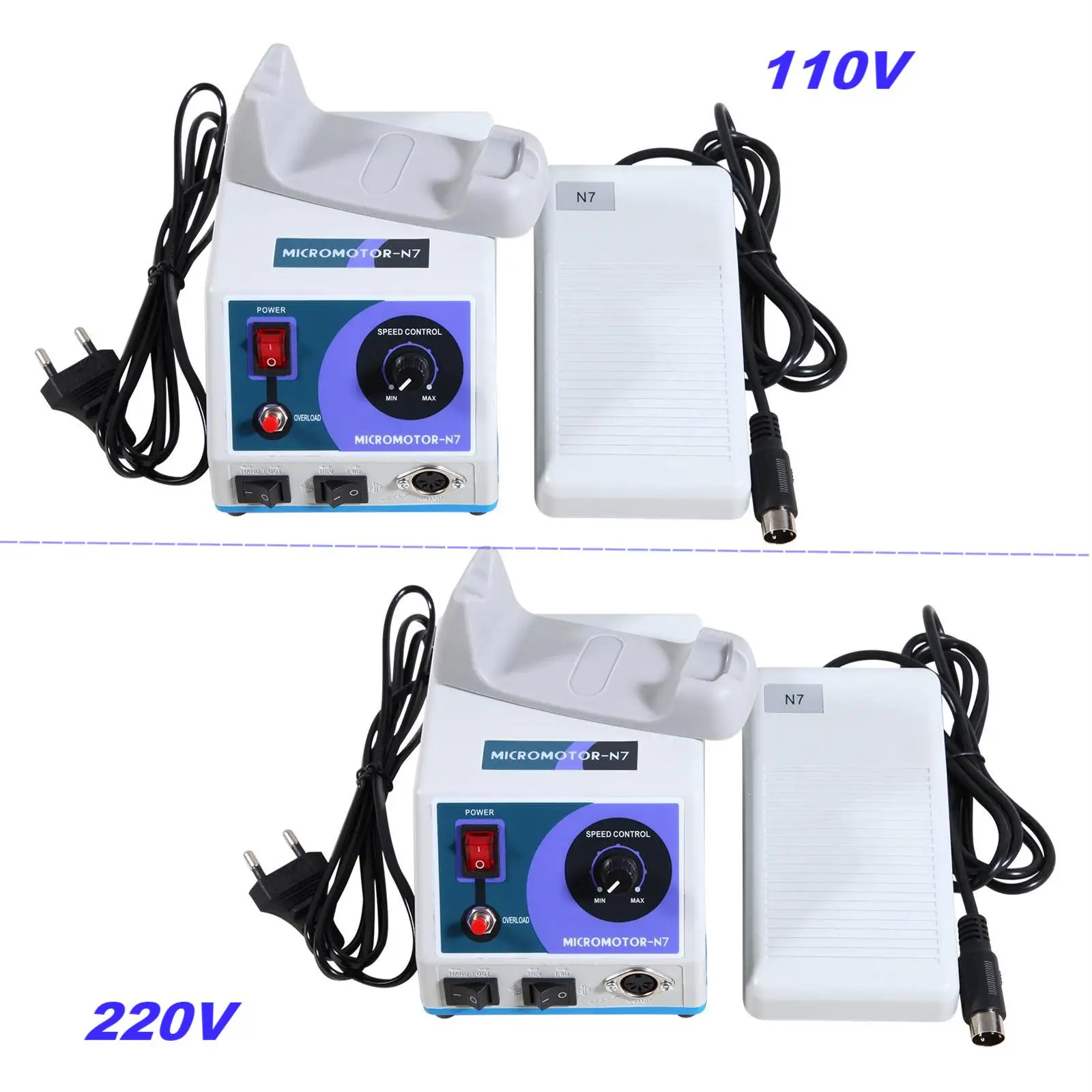 Dental Marathon Micro Motor Electric Unit 110V/220V N7+Variable Speed Foot Control Compact Sized Dentist Lab Control Box