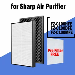 Ture HEPA Filter FZ-C100HFE Deodorizing Filter FZ-C100DFE Humidifying Filter FZ-C100MFE for Sharp Air Purifier KC-850, KC-C100E