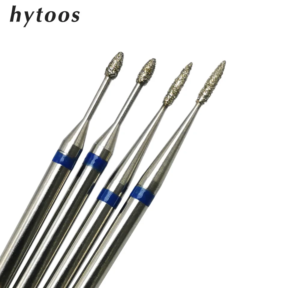 HYTOOS Extra Fine เพชรเจาะเล็บบิต 3/32 "Rotary Diamond Burr Cuticle ทําความสะอาด Bits อุปกรณ์เจาะเล็บเล็บ Mills เครื่องมือ