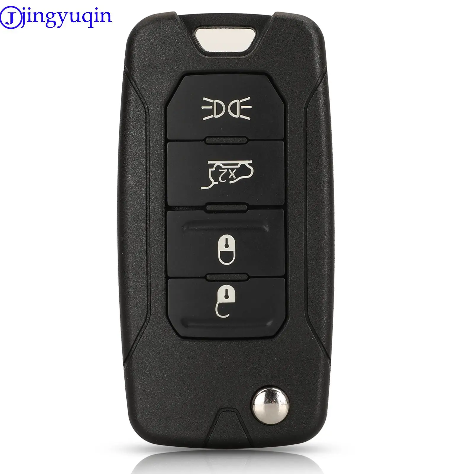 jingyuqin 3/4 Buttons Remote Car Key Cover Flip Key For Jeep Renegade Compass Patriot Liberty 2016 Interior Accessories