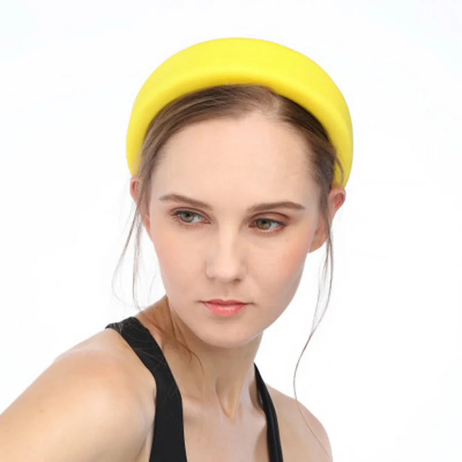 2020 Women Fashion Non-slip Satin Padded Headbands Solid Colors 4cm Width Hairbands Girl Makeup Turban Hair Hoops Accessories