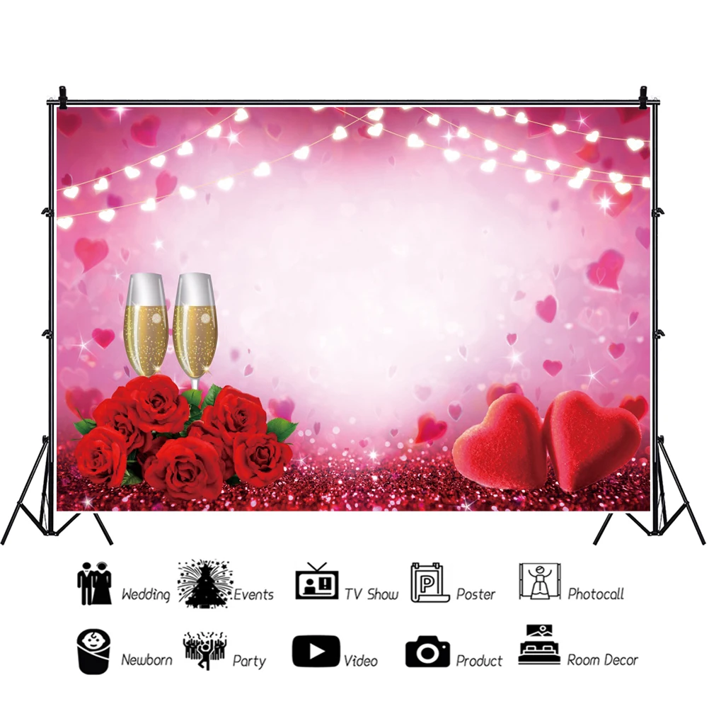 Valentine's Day Light Spots Bokeh Photography Backdrop Photocall Weeding Photographic Decor Background Photo Studio Photozone