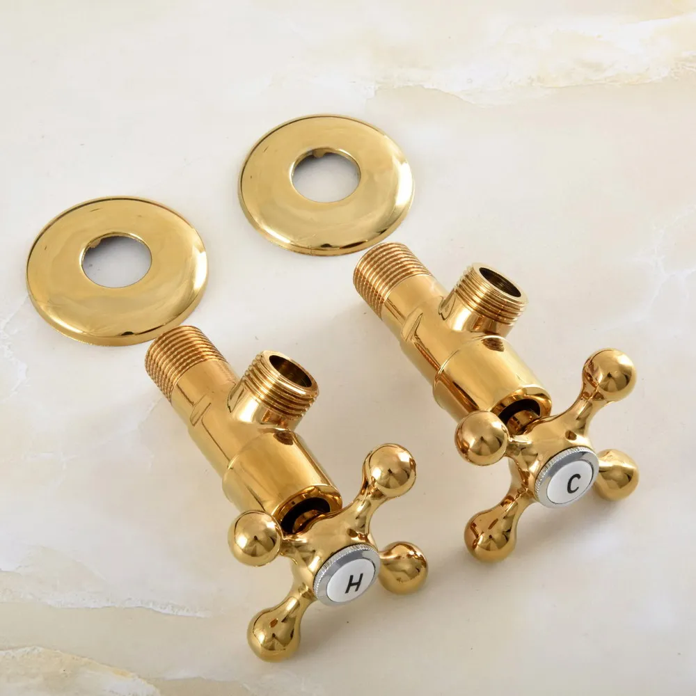 2PCS Gold Color Brass 1/2