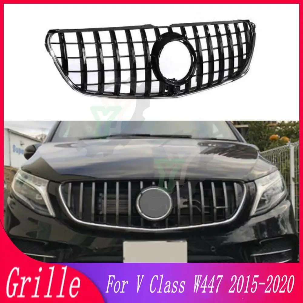 Diamond/GT Style Car Accessory Front Bumper Grille Upper Grill For Mercedes-Benz V Class W447 V250 V260 2015 2016 2017 2018 2019