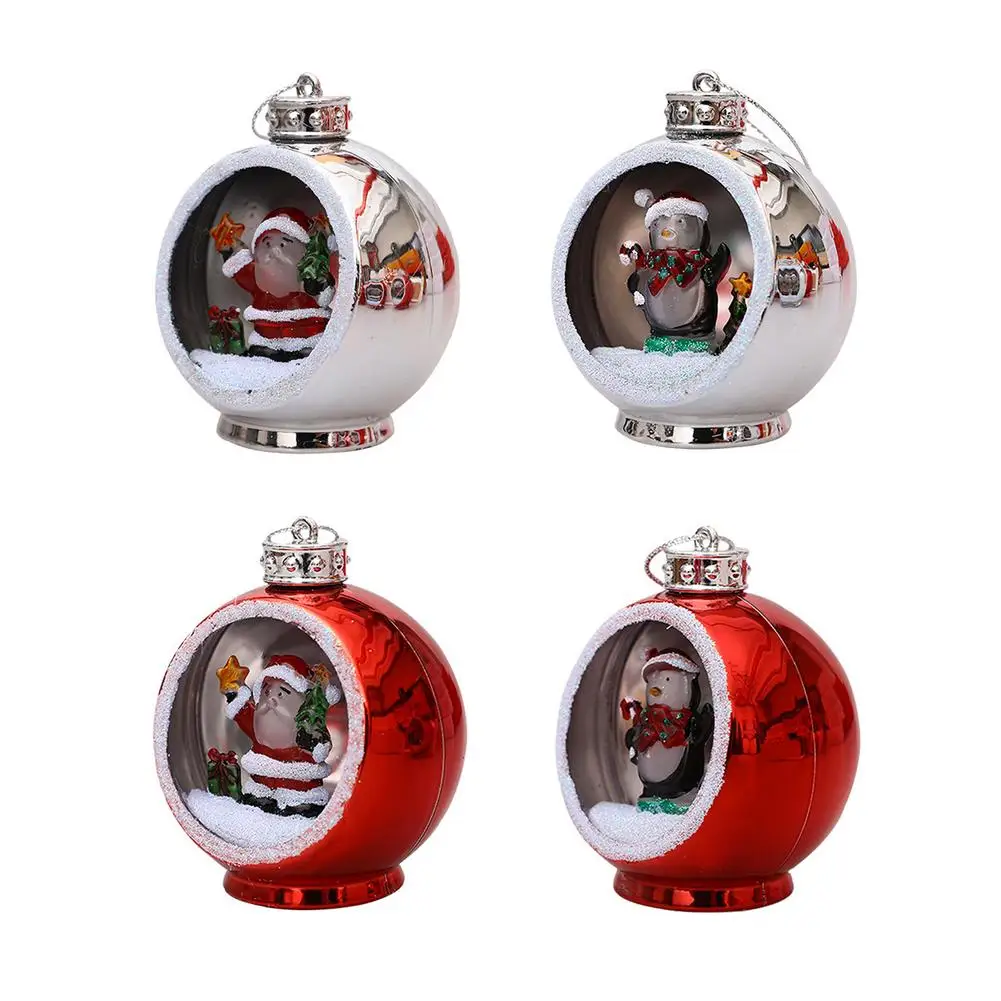 Creative Luminous Decorative Ball Pendant Santa Penguin Christmas Tree Pendant Shopping Mall Window Scene Dress Up