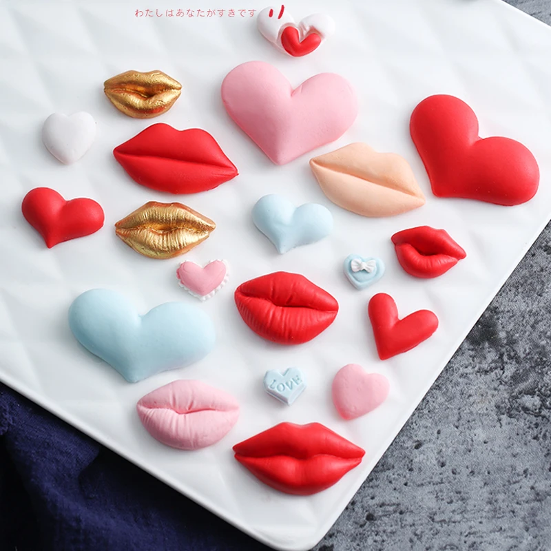 Lip Heart LOVE Shapes Silicone Mold Fondant Mould Cake Decorating Tools Chocolate Gumpaste Mold, Sugarcraft Mold M2627