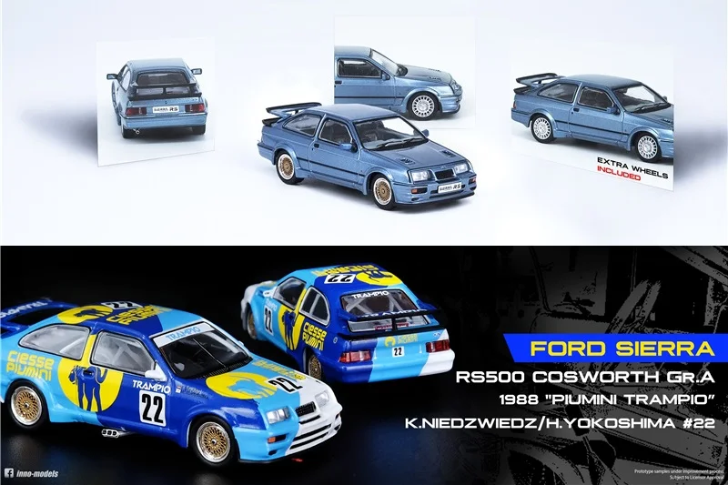 

INNO 1:64 FORD SIERRA RS500 COSWORTH #22 PIUMINI TRAMPIO Diecast Model Car