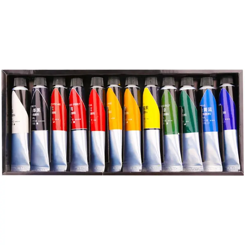 12/24 Colors Professional Acrylic Paint 20ml Drawing Painting Pigment Hand-paint for Artists Ceramic Stone Wall Craft