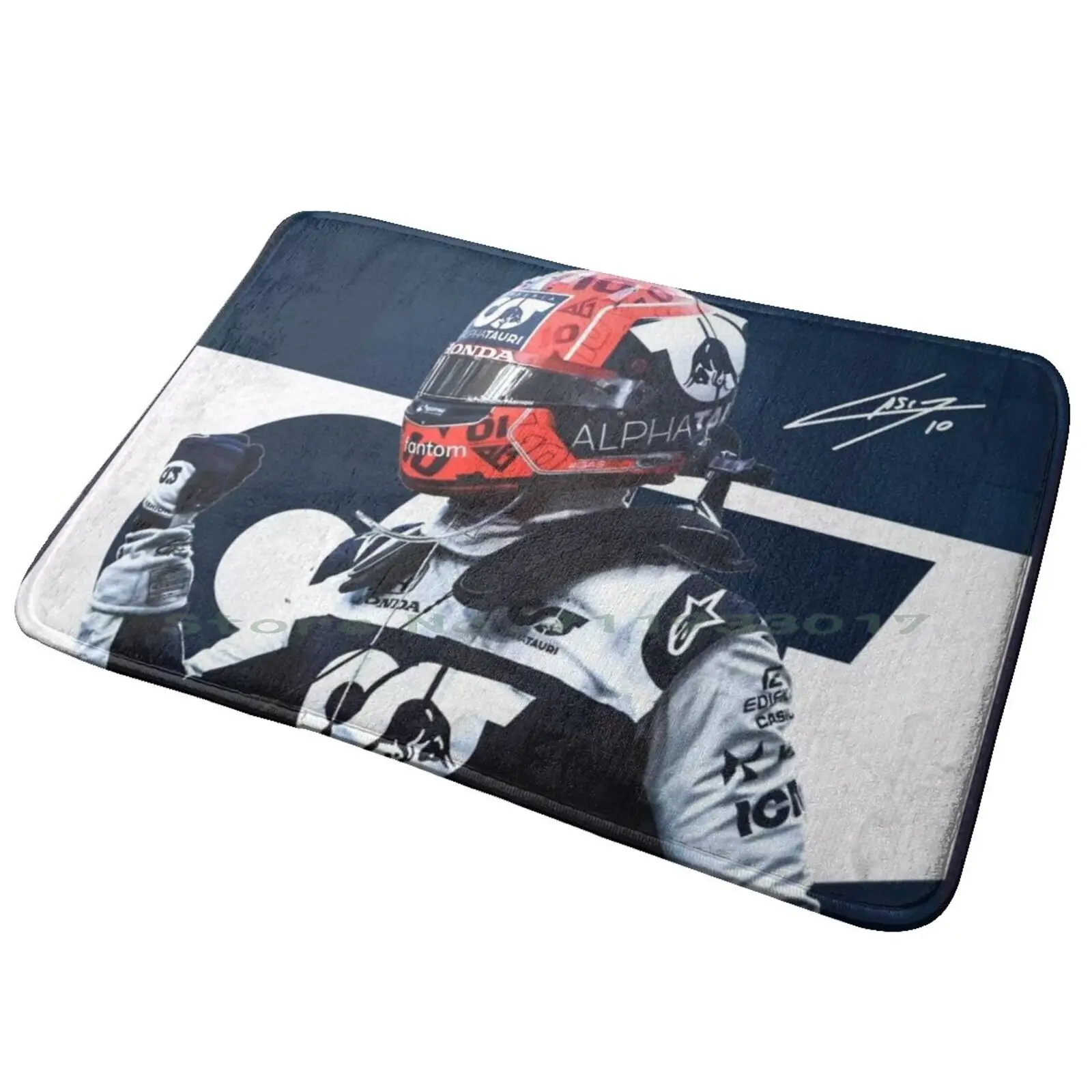 Pierre Gasly Entrance Door Mat Bath Mat Rug Miami Hotline Synthwave 80s Biker Bodybuilding City Retro Outrun Colourfull Muscle