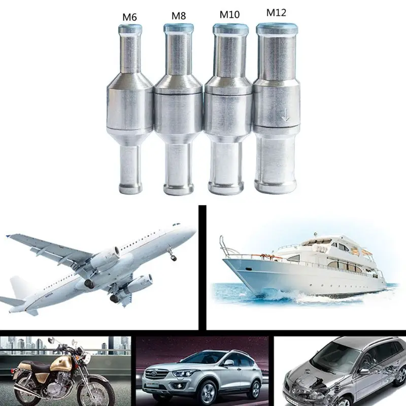 6/8/10/12mm Non-Return One-Way Fuel Check Valve Aluminum Alloy Gasoline for Hose Vacuum Car Automobile Oil Water Pumps