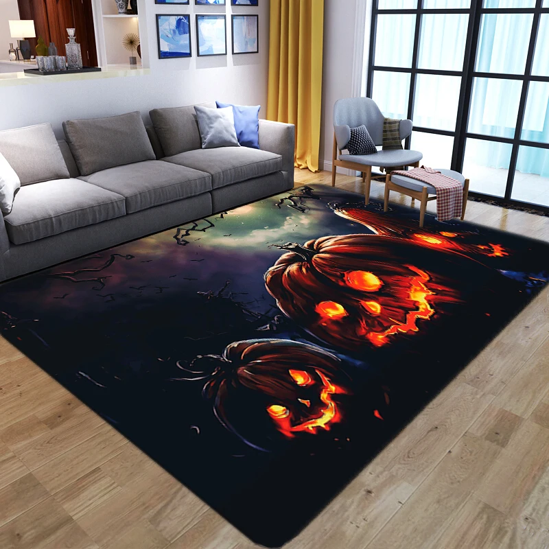 3D horrible night printed carpet living room coffee table halloween party decoration non-slip large rug bedroom tatami floor mat