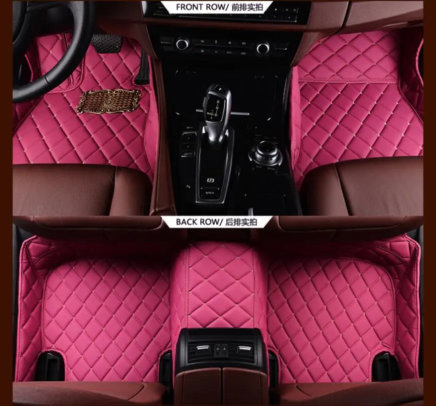 Auto Floor Mats For Audi A5 S5 RS5 2008-2015 Foot Carpets Step Mat High Quality Embroidery Leather Wire coil 2 Layer