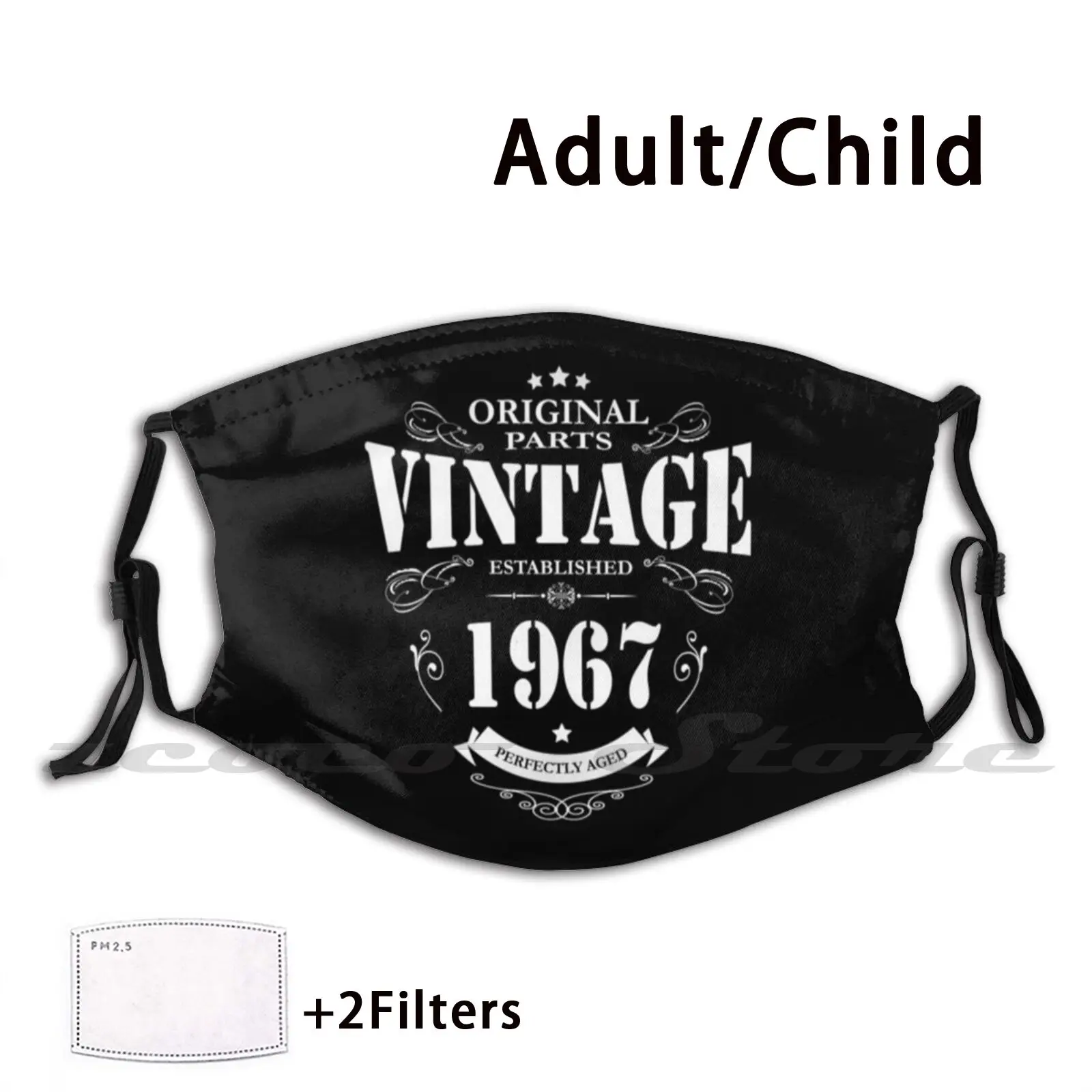 Vintage - 1967 Washable Trending Customized Pm2.5 Filter Mask 1967 52 53 Birthday Old Man Funny Birthday Birthday Vintage