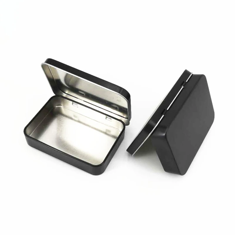 1pcs Metal Tin Silver Black Flip Storage Box Tool Box Money Coin Candy Key Business Card Storage Box