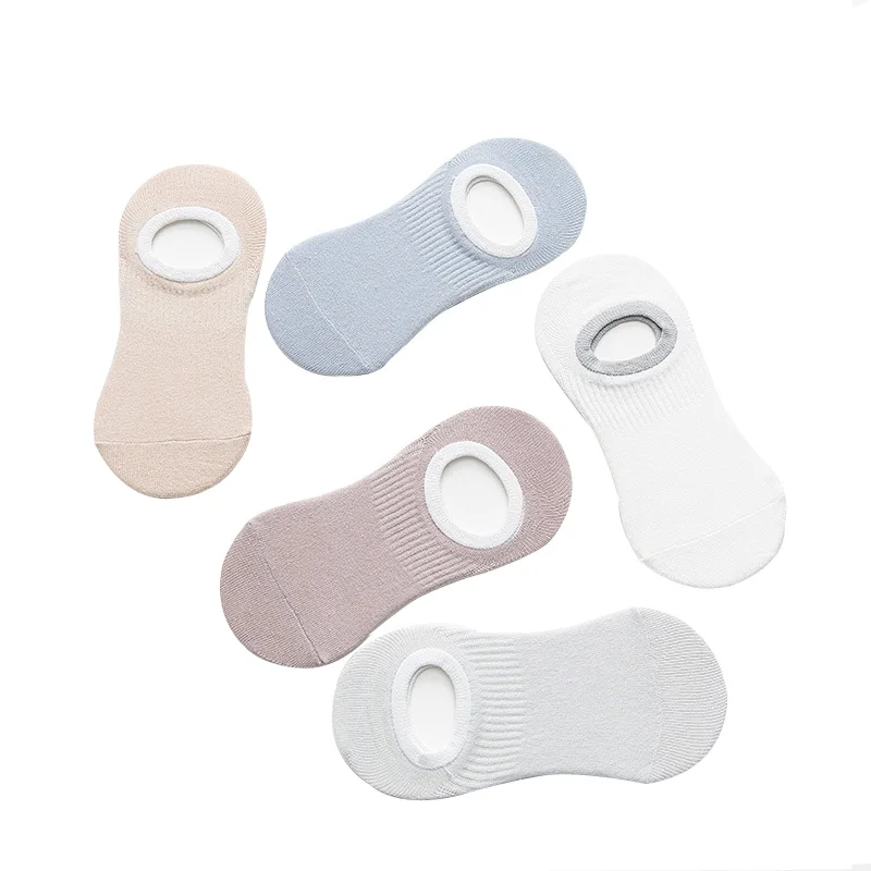 

5 Pairs New Summer Women Socks Breathable Solid Color Boat Socks Cotton Ankle Socks Girls Female Invisible Socks Female sox