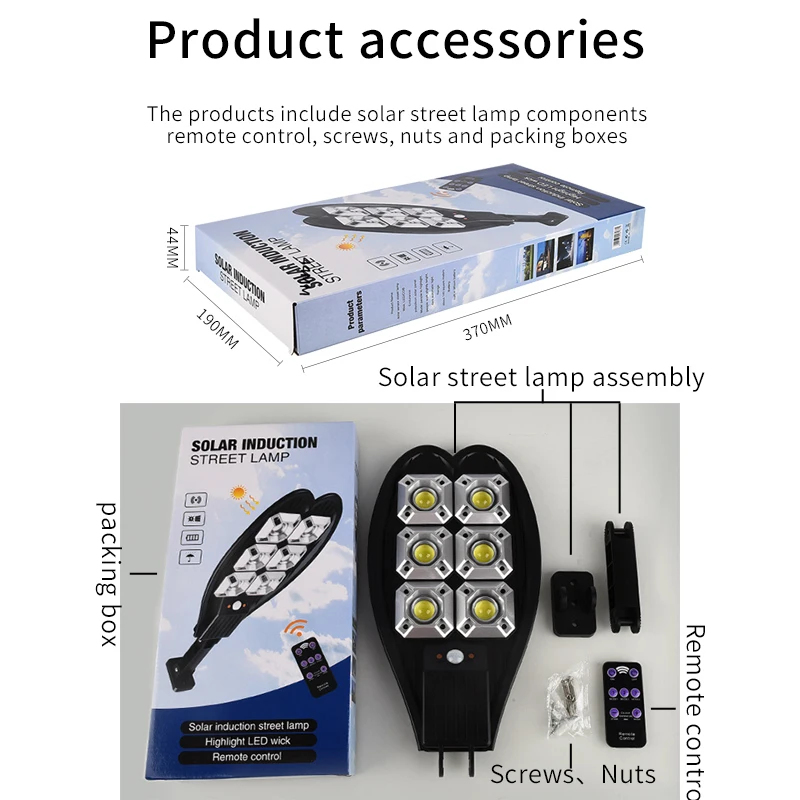 Luz LED Solar para exteriores, 12000 lúmenes, 10000W, farola de seguridad para jardín, 108 COB, luz de pared IP67, iluminación de inducción