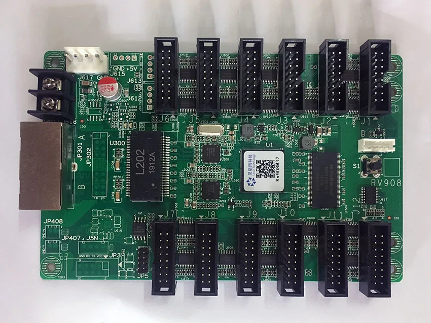 LINSN-sistema de Control de pantalla LED, tarjeta receptora RV908M32, módulo LED RGB, tarjeta de Control LED a todo color